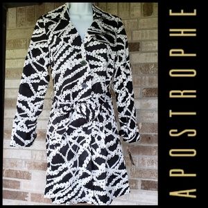 Anthropologie Apostrophe Printed Trench Coat